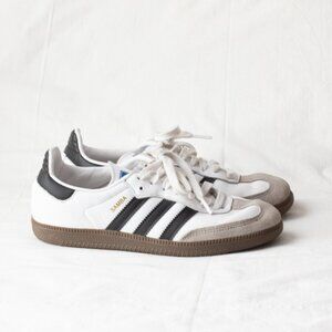 Adidas Samba White Black Indoor Cleats Sneaker Soccer Shoes Men 5.5  Women 6.5